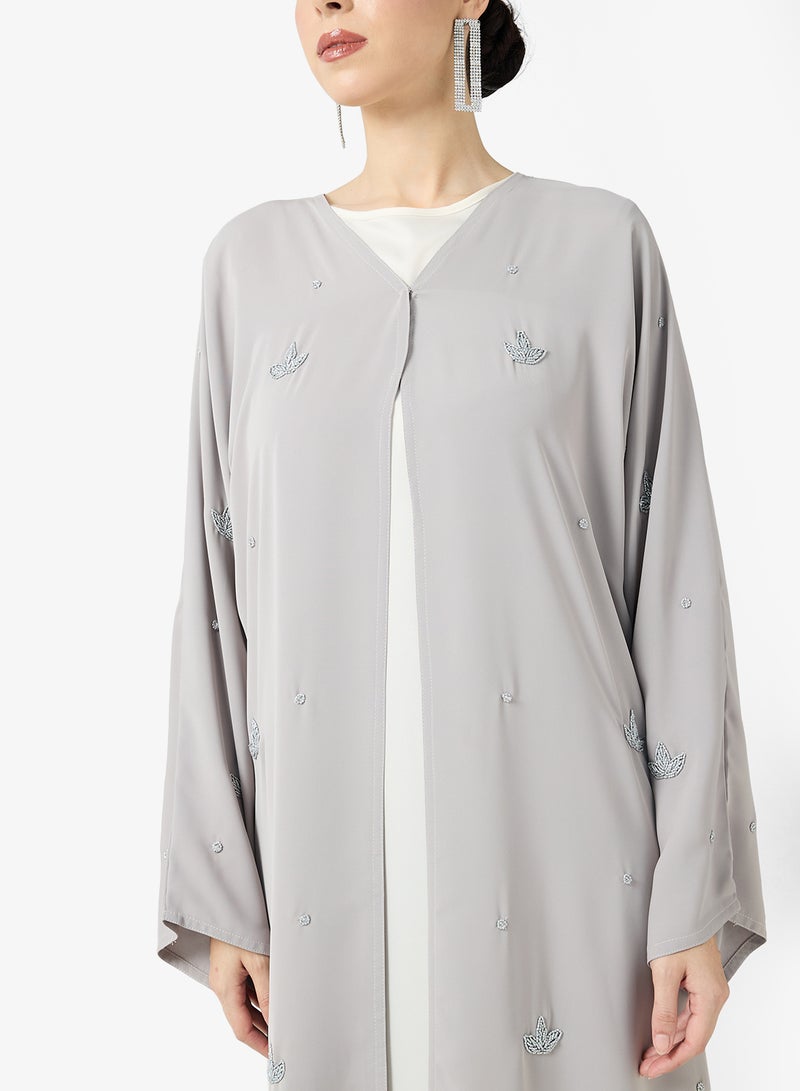 hayas closet Embellished Abaya With Sheila - Image 3